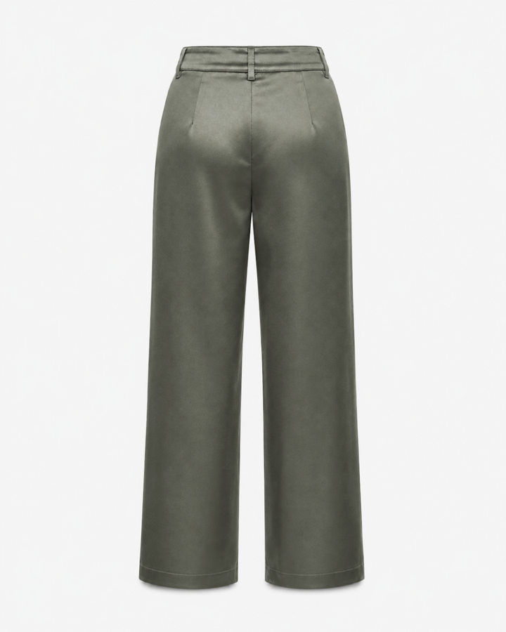 Pantalón Satinado Mujer Tiro Alto Bota Ancha Verona