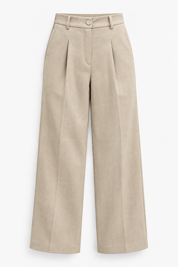 Pantalón Sastre para Mujer de Tiro Alto con Botones Forrados