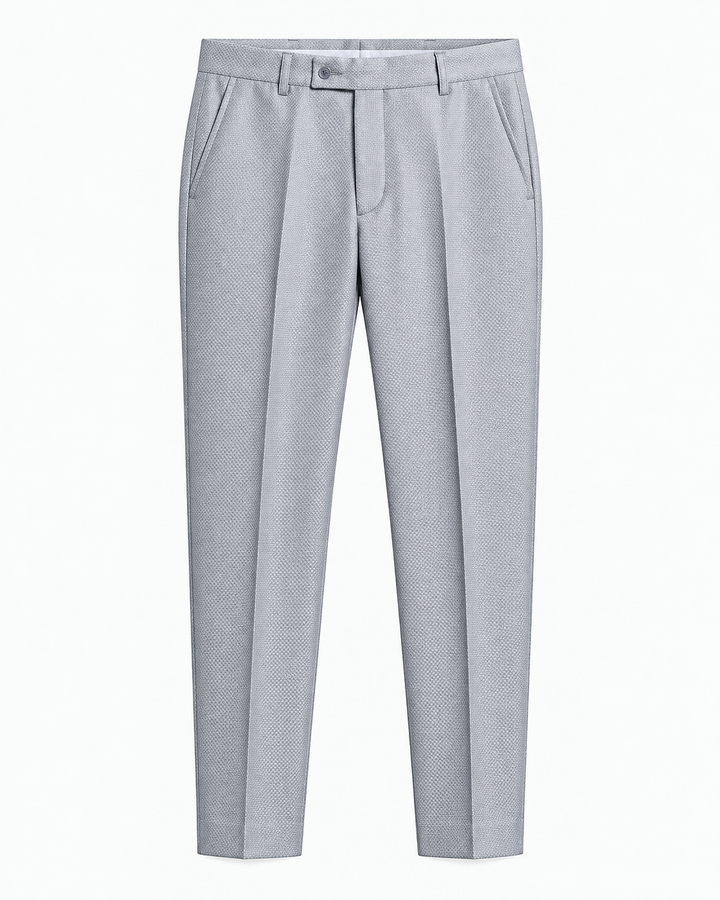 Pantalón tipo paño Sastrero Hombre Recto Gris texturizado
