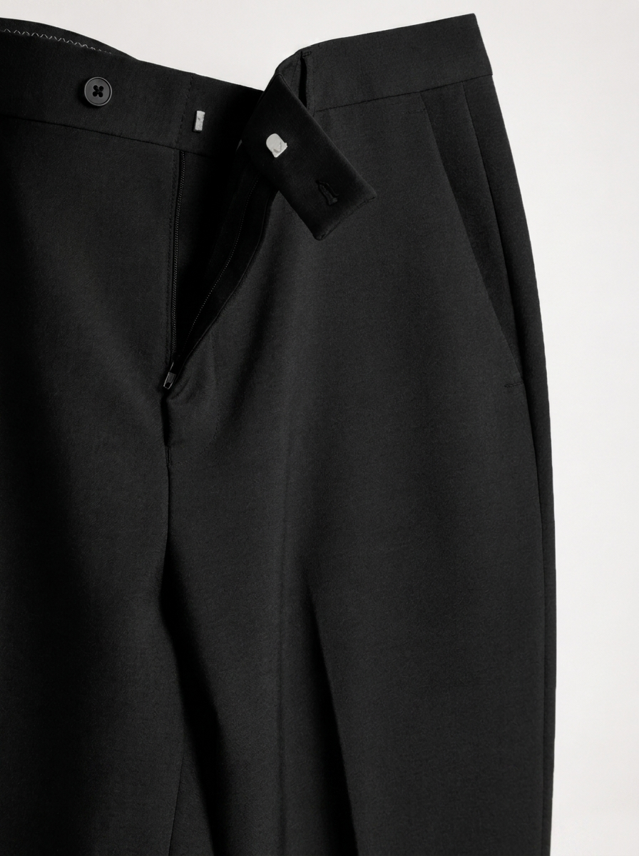 Pantalón Sastrero old money Textura Tipo Paño Negro