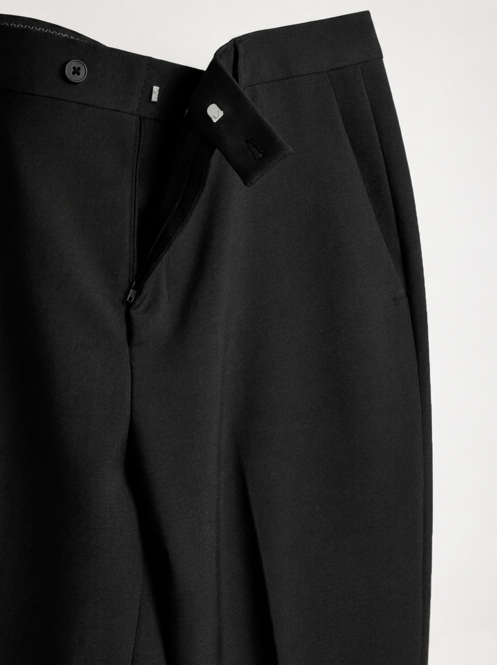 Pantalón Sastrero old money Textura Tipo Paño Negro