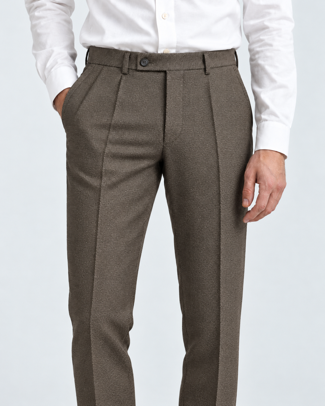 TRAJE HOMBRE TIPO PAÑO TEXTURIZADO TABACO