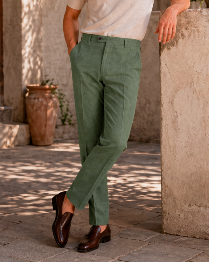 Pantalón Sastre Verde Poliester