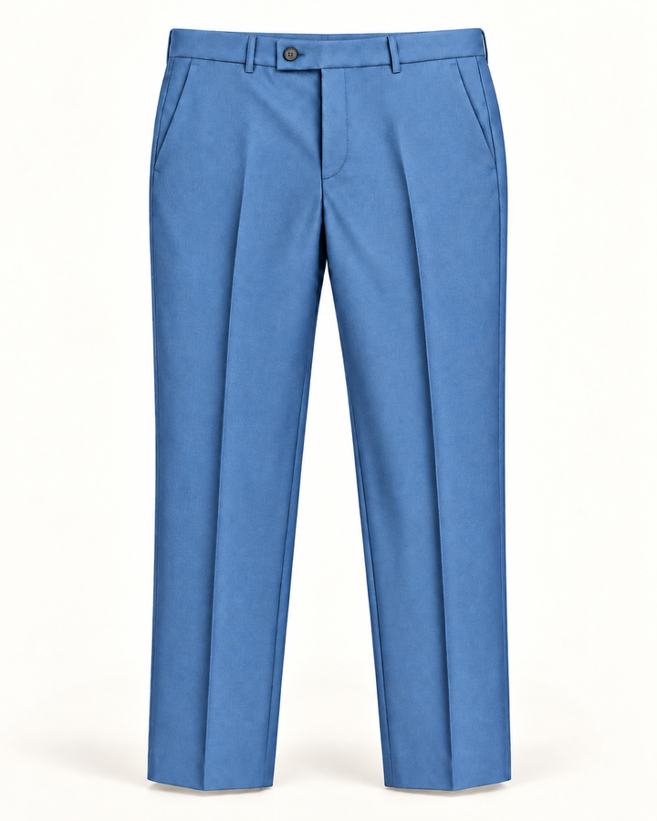 Traje Hombre Premium Texturizado Azul Acero Claro con Coderas