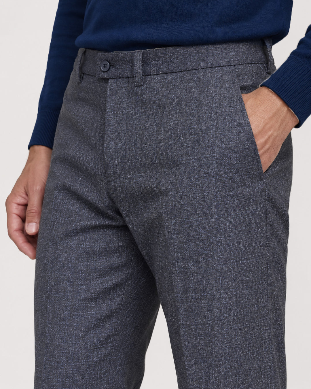 Pantalón Sastre Gris Azulado Texturizado
