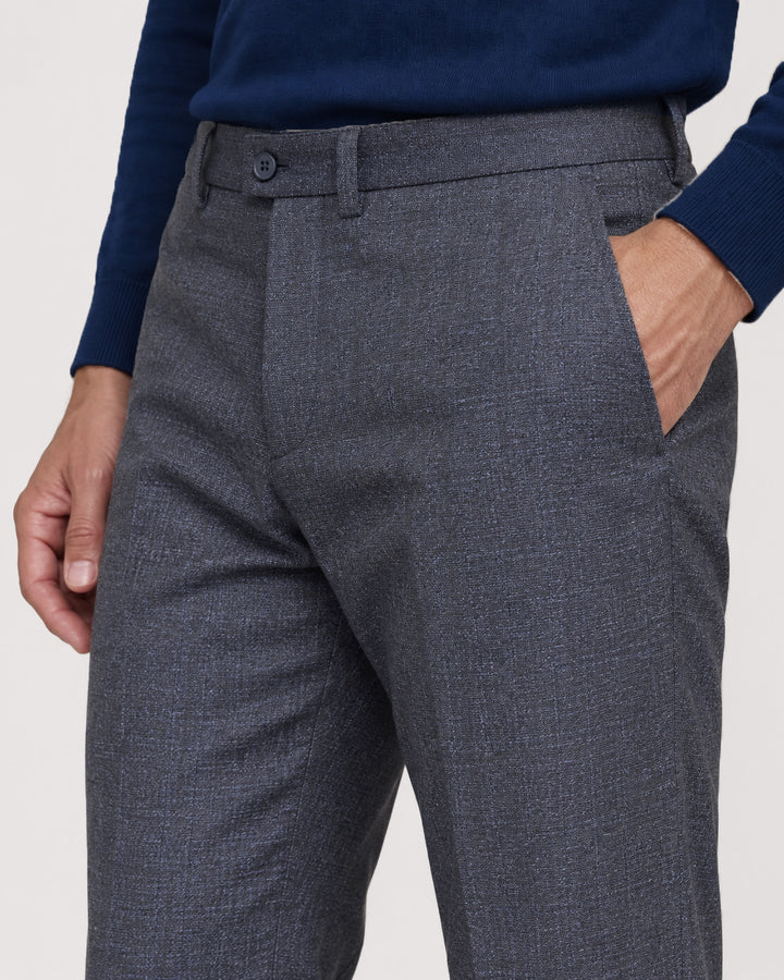 Pantalón Sastre Gris Azulado Texturizado