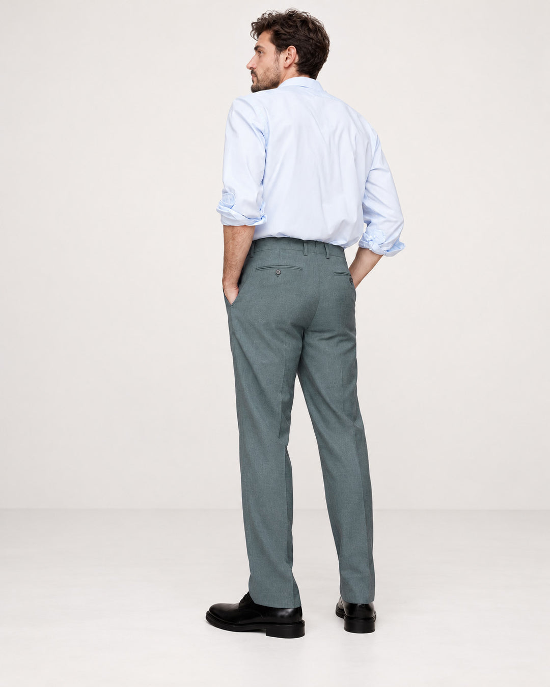 Traje para Hombre Premium Texturizado Petróleo Grisáceo con Coderas