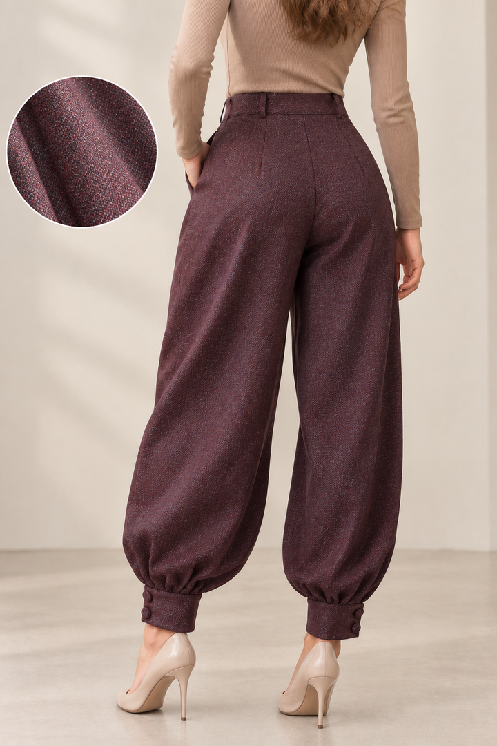 Pantalón Dama Balloon Texturizado Sastre