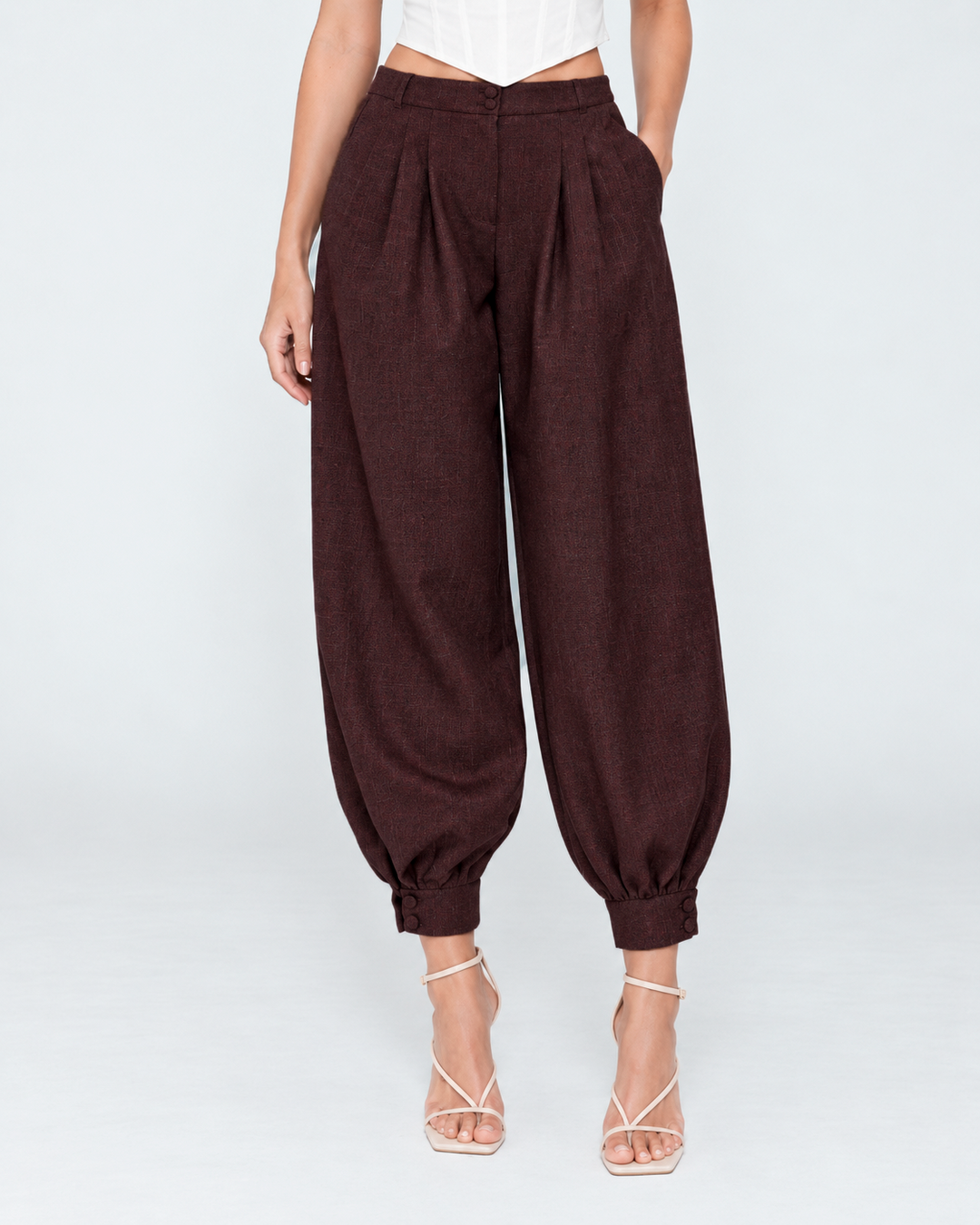 Pantalón Dama Balloon Texturizado Sastre