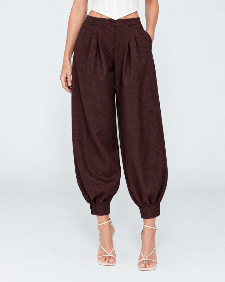 Pantalón Dama Balloon Texturizado Sastre