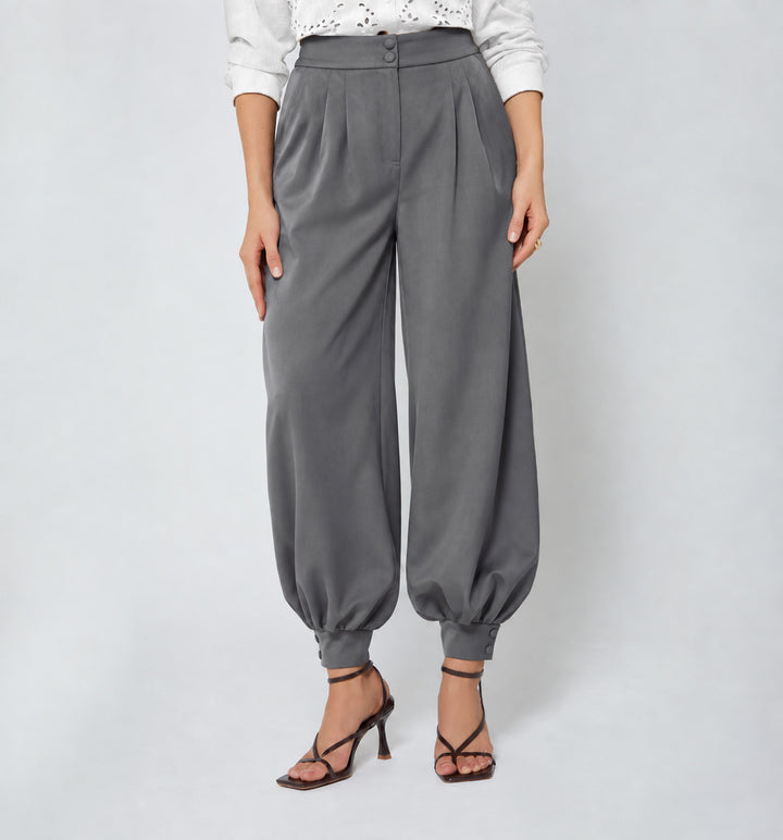 Pantalón Balloon de Mujer de Tiro Alto con Pinzas