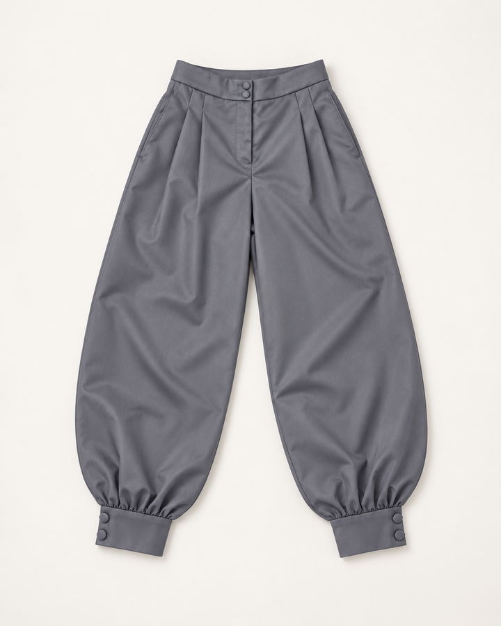 Pantalón Balloon de Mujer de Tiro Alto con Pinzas