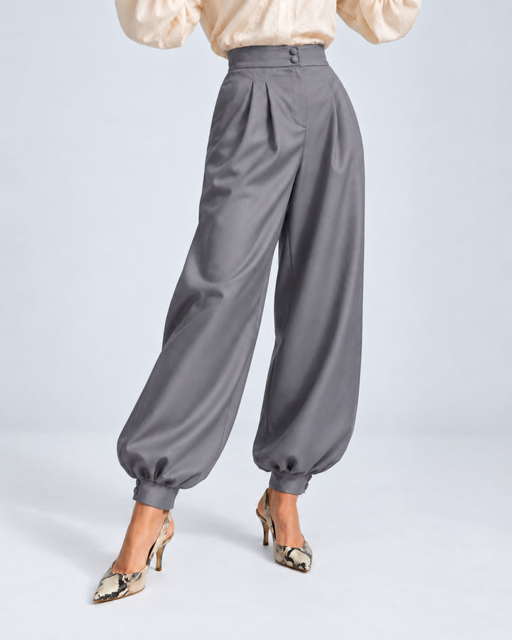 Pantalón Balloon de Mujer de Tiro Alto con Pinzas