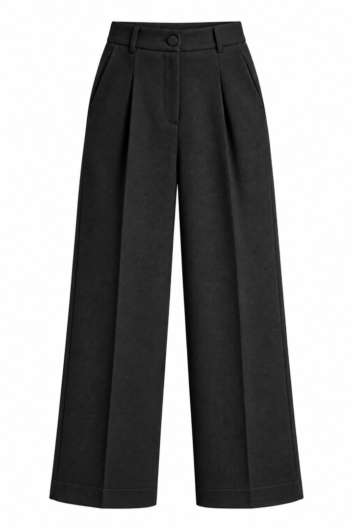 Pantalón Sastre para Mujer de Tiro Alto con Botones Forrados