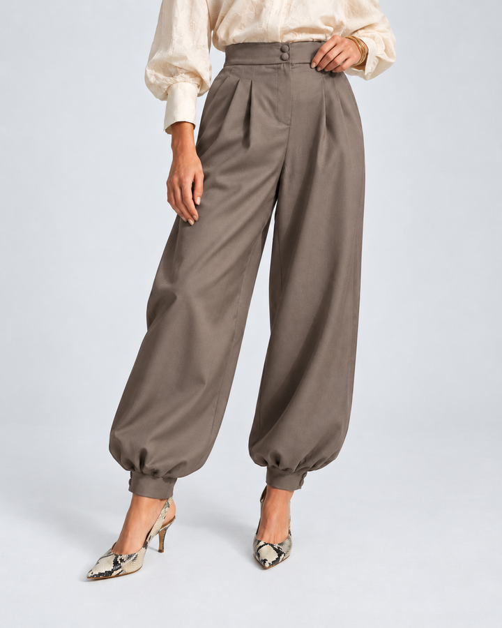 Pantalón Balloon de Mujer de Tiro Alto con Pinzas