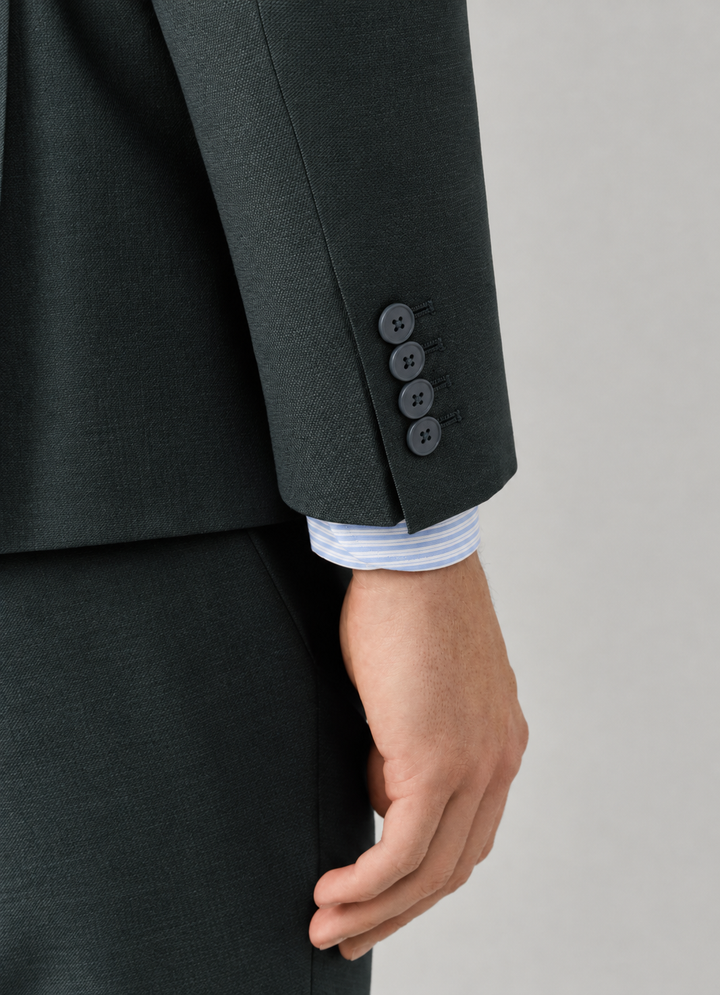 Traje Hombre Tipo Paño Gris petróleo Texturizado sin coderas