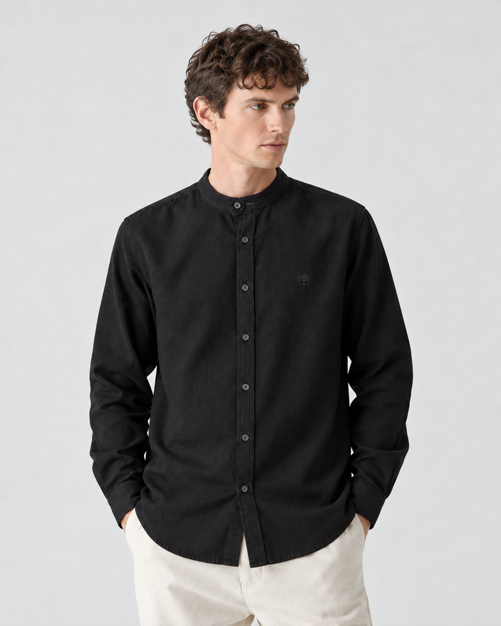 Camisa Hombre Cuello Neru  Manga Larga suave al tacto