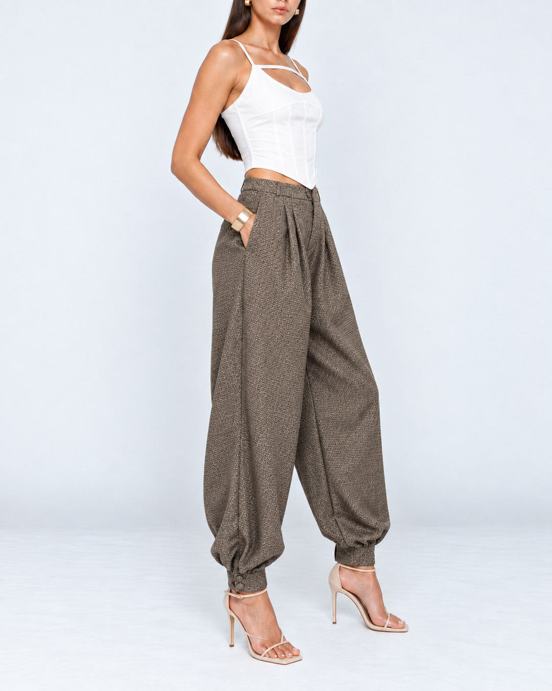 Pantalón Dama Balloon Texturizado Sastre