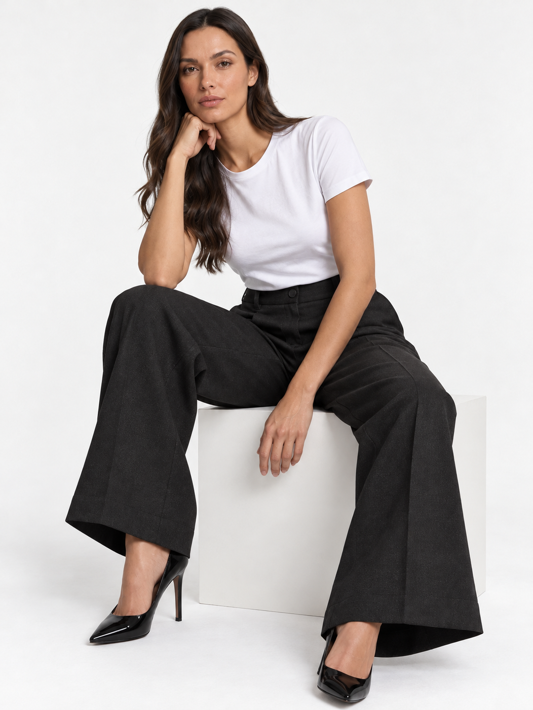 Pantalón Sastre para Mujer de Tiro Alto con Botones Forrados