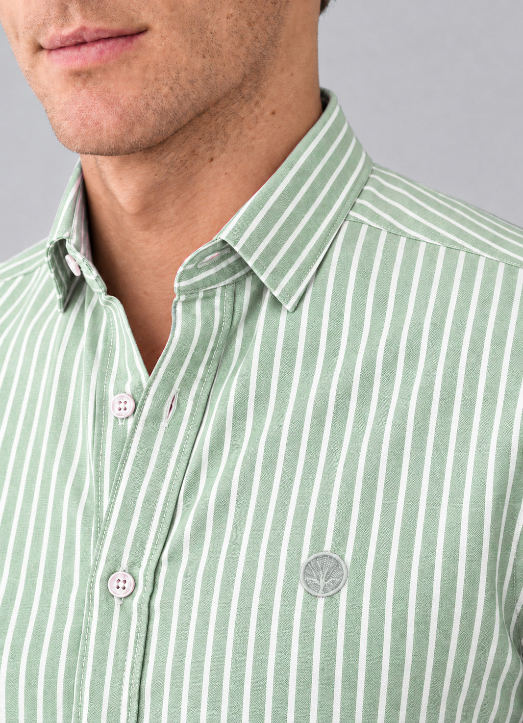 Camisa Hombre Cuello Italiano Manga Larga Raya Gruesa | Purple Rain - Purple Rain