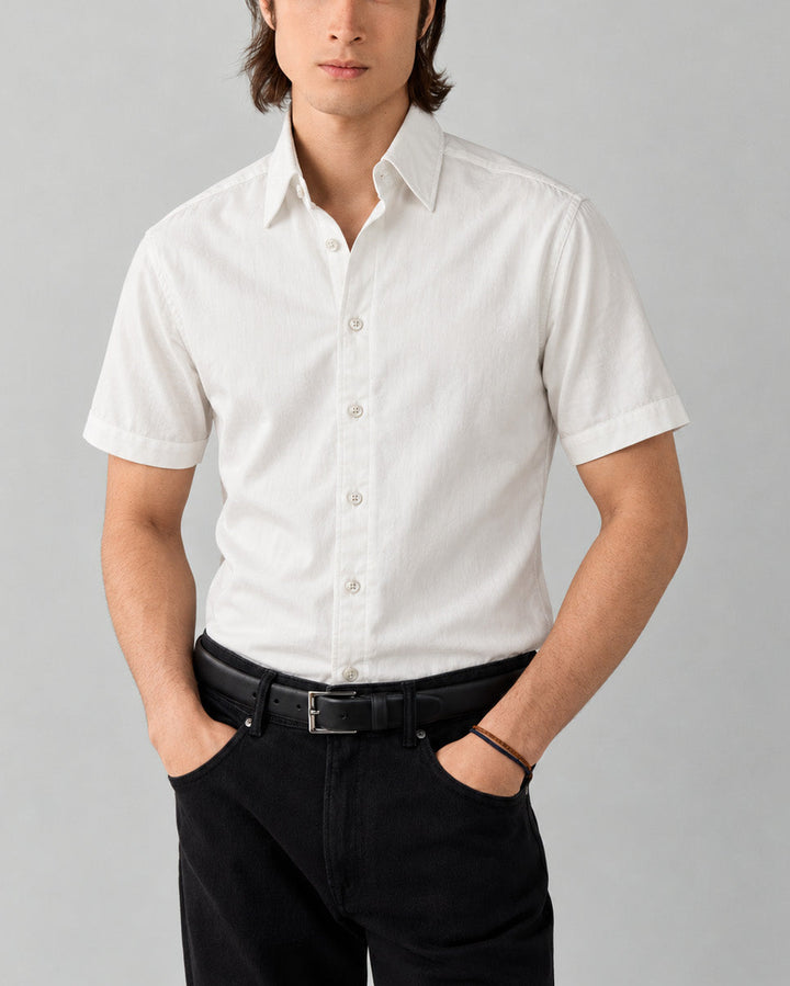 Camisa de manga corta para hombre en viscosa – Corte relajado