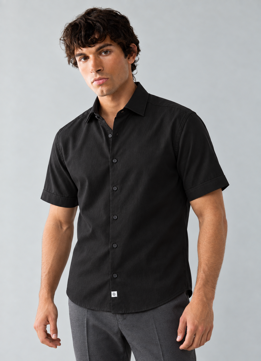 Camisa de manga corta para hombre en viscosa – Corte relajado