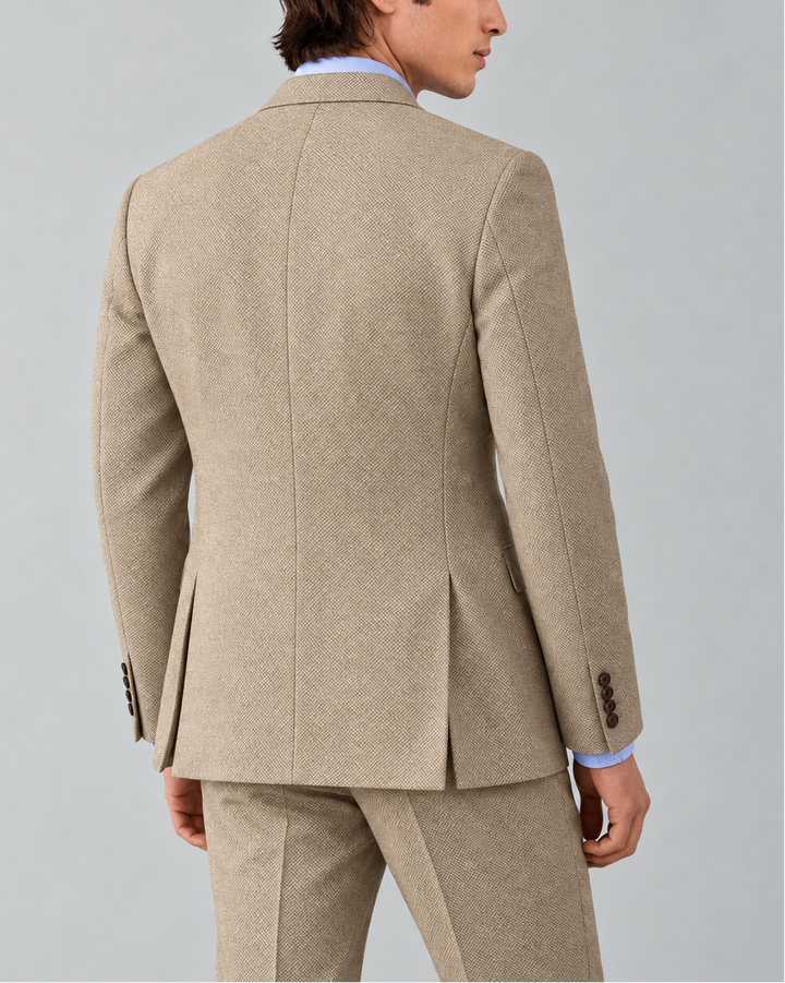 Traje Hombre Premium Texturizado arena sin coderas