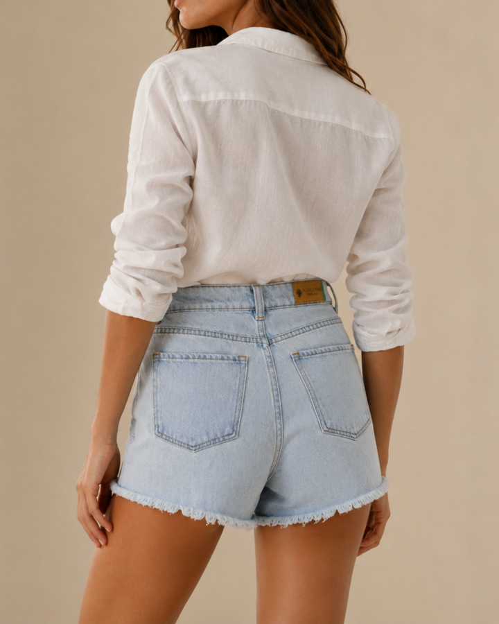 Short denim extremo desgastado