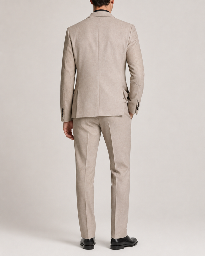 Traje Hombre  Slim Fit Tipo Paño con Coderas. | Beige