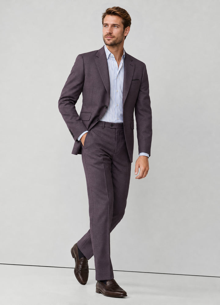 Traje para Hombre Premium Texturizado Ciruela sin Coderas