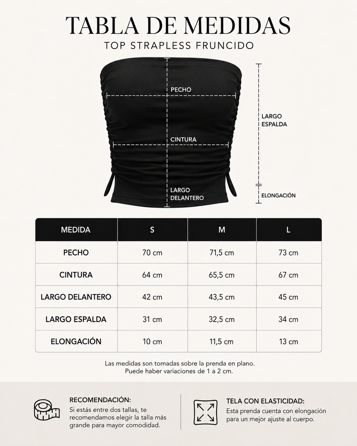 Top Strapless Mujer Fruncido | Purple Rain