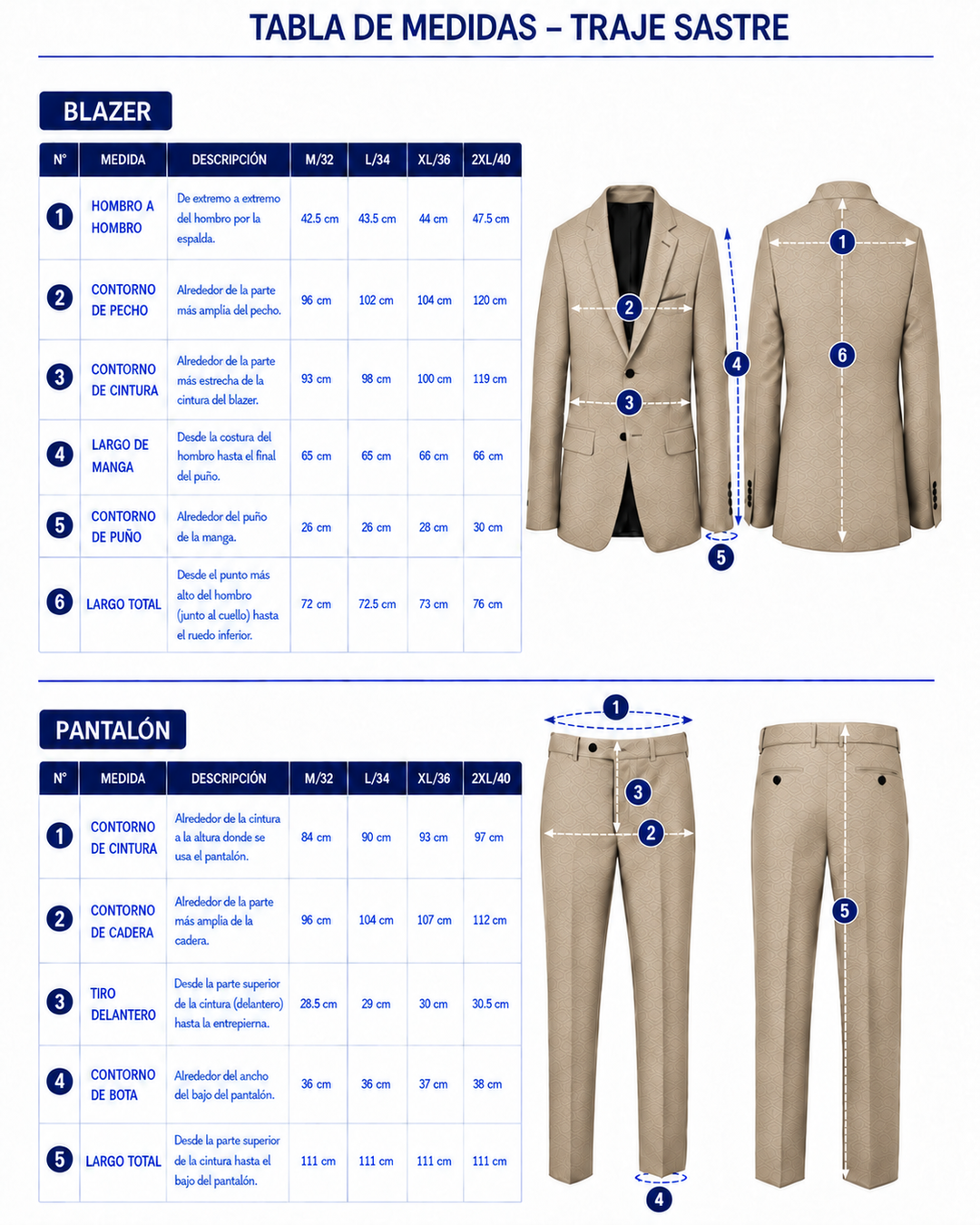 Traje Hombre Premium Texturizado arena sin coderas