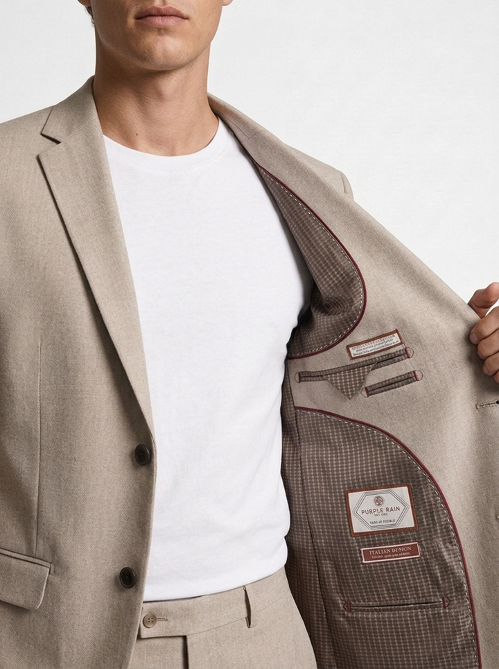 BLAZER HOMBRE TIPO PAÑO BEIGE