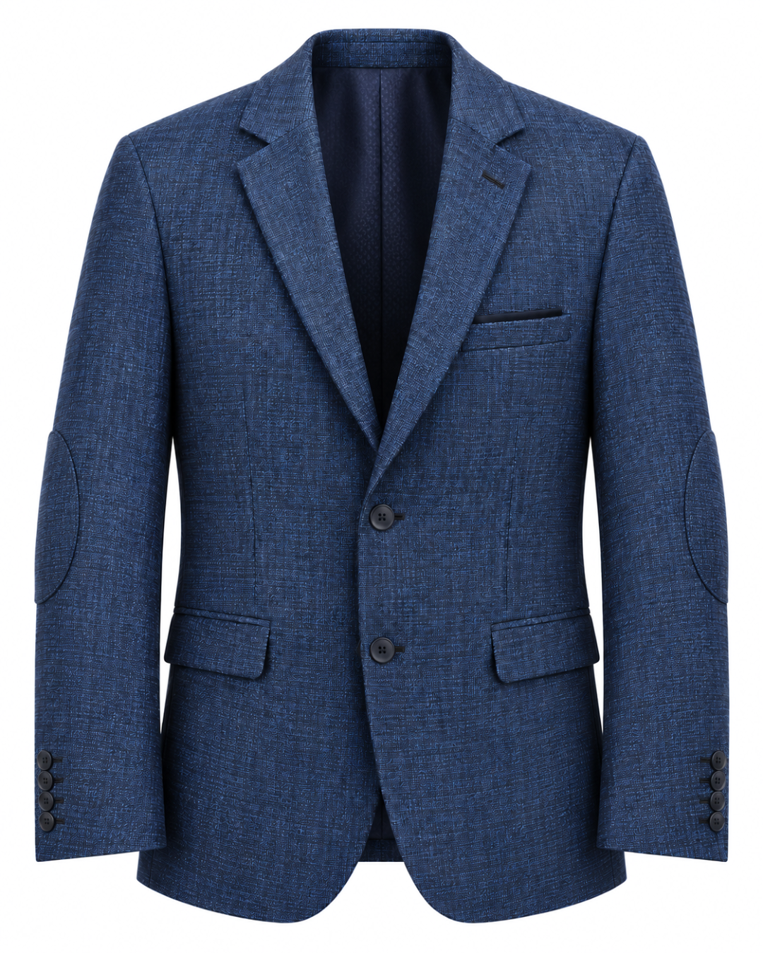 Traje Hombre Premium Azul Francés Texturizado con Coderas
