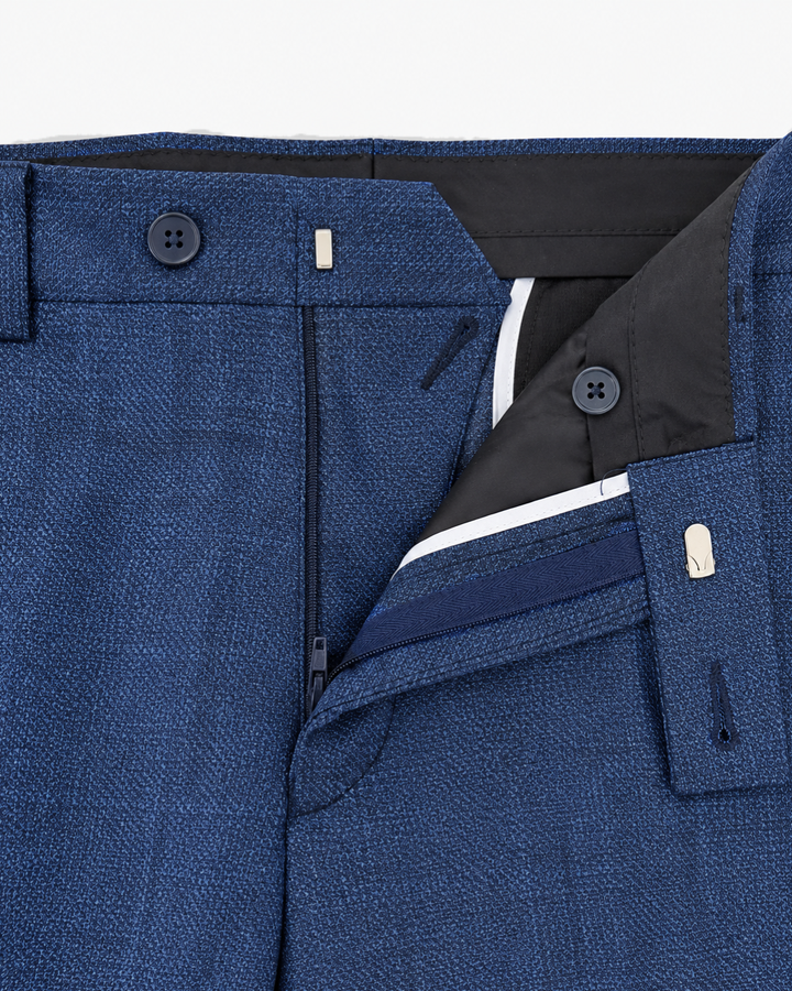 Traje Hombre Premium Azul Francés Texturizado con Coderas