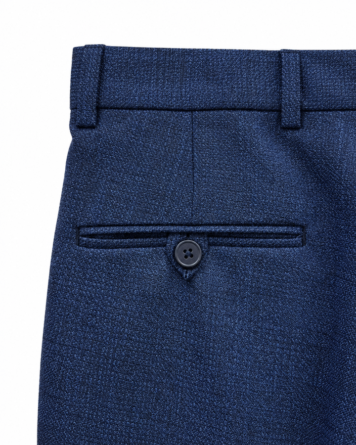 Traje Hombre Premium Azul Francés Texturizado con Coderas