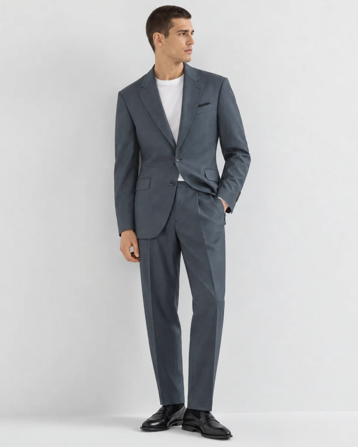 Traje Hombre Premium Gris acero azulado sin coderas