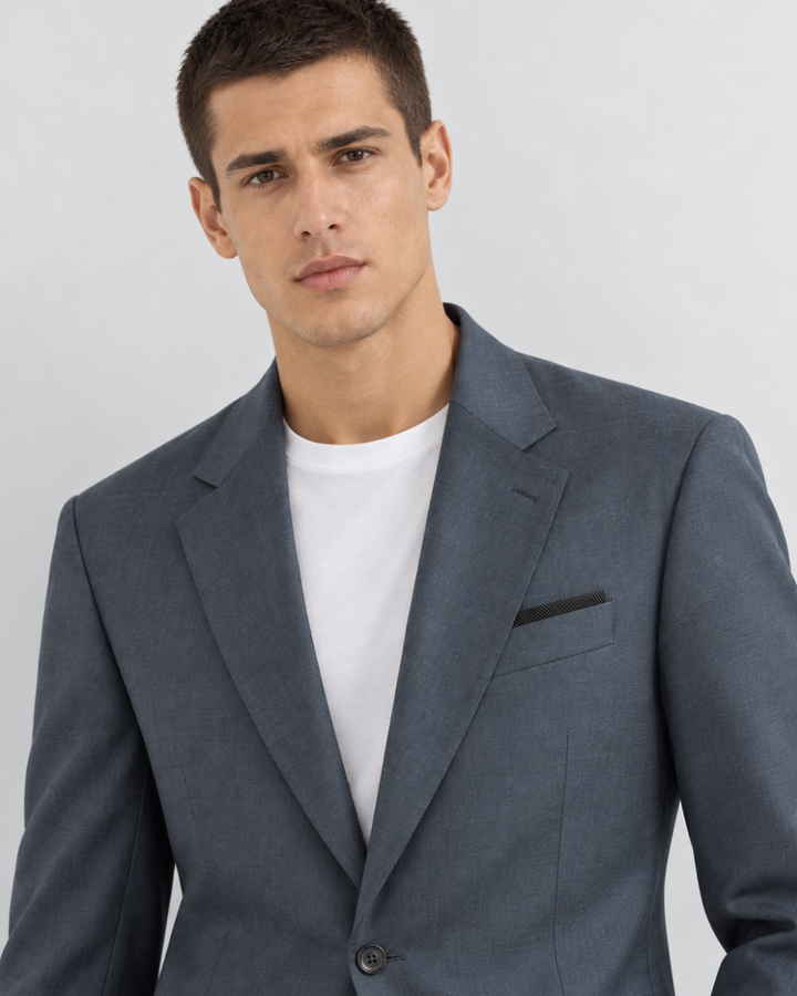 Traje Hombre Premium Gris acero azulado sin coderas
