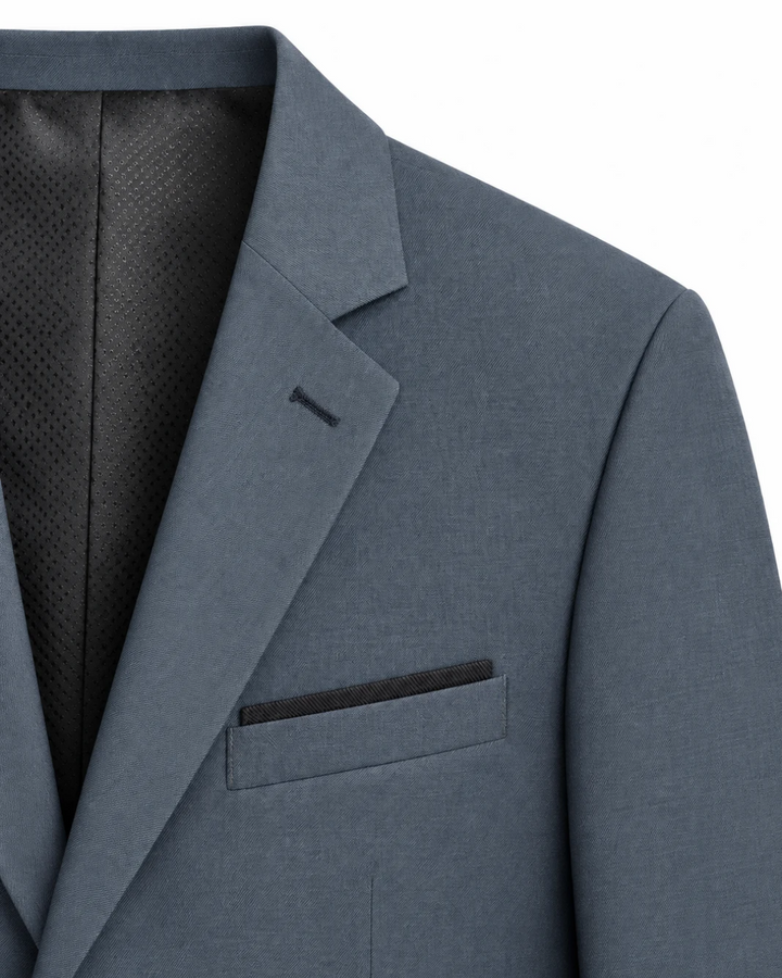 Traje Hombre Premium Gris acero azulado sin coderas