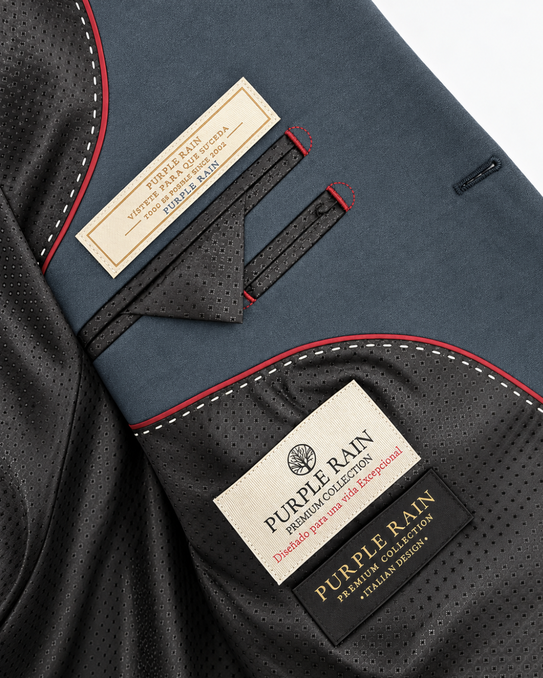 Traje Hombre Premium Gris acero azulado sin coderas