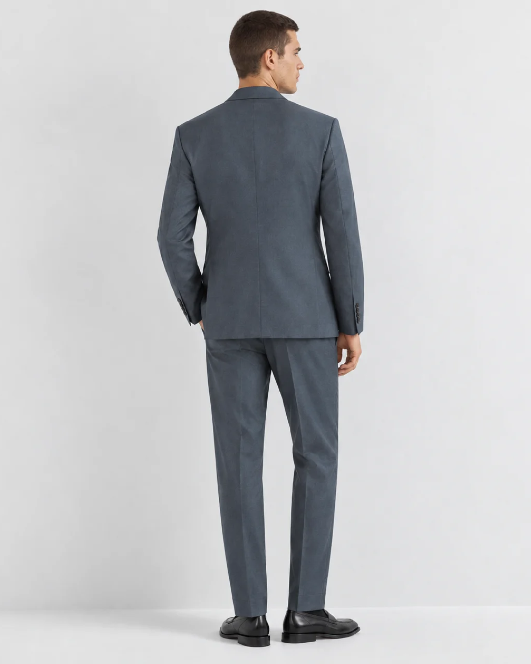 Traje Hombre Premium Gris acero azulado sin coderas