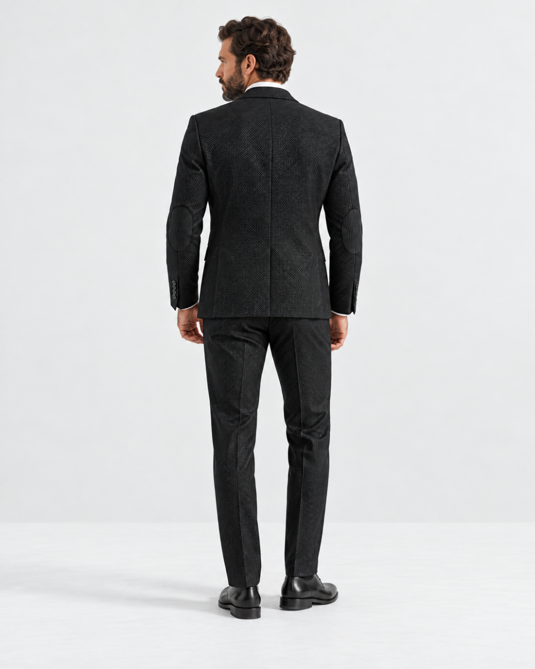 Traje Hombre Premium Negro Texturizado