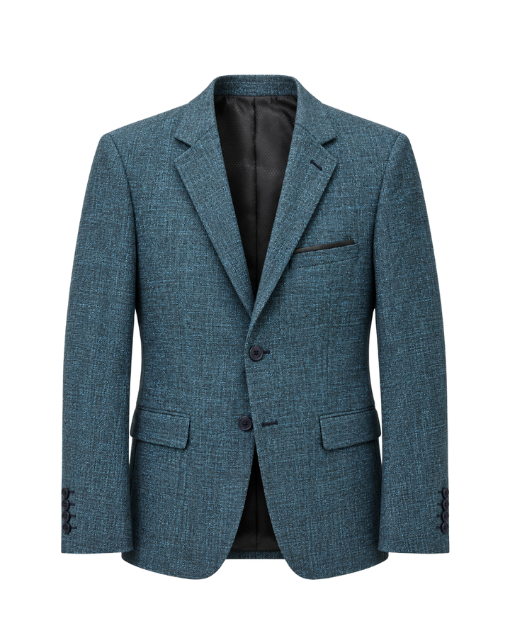 Traje Hombre Premium Texturizado Azul Petróleo