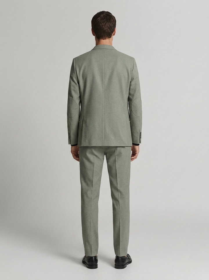 Traje Hombre  Slim Fit Tipo Paño con Coderas. | Verde Seco