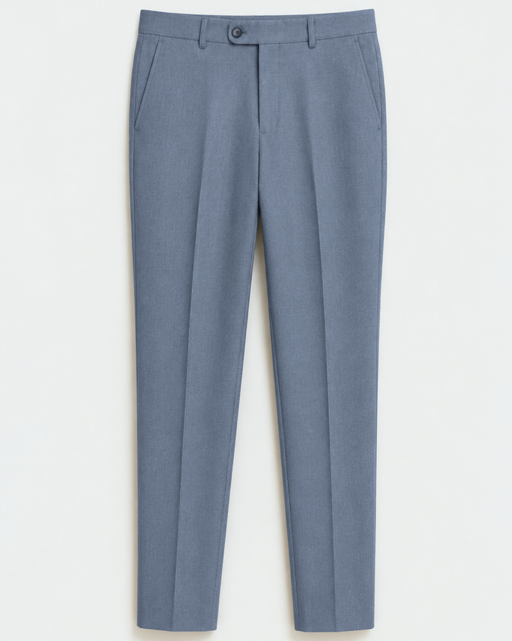 Traje Hombre  Slim Fit Tipo Paño con Coderas. azul acero