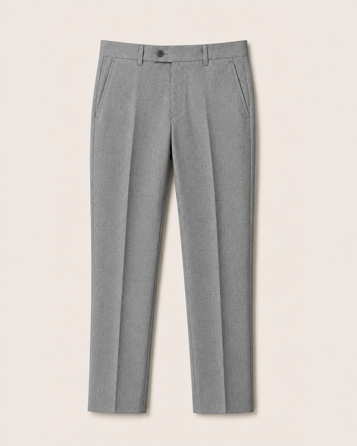 Traje Hombre  Slim Fit Tipo Paño con Coderas. gris claro