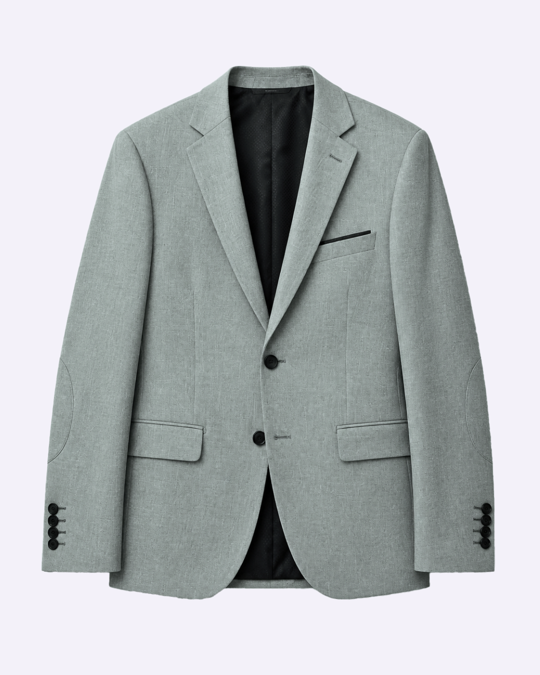 Traje Hombre  Slim Fit Tipo Paño con Coderas. gris verdoso