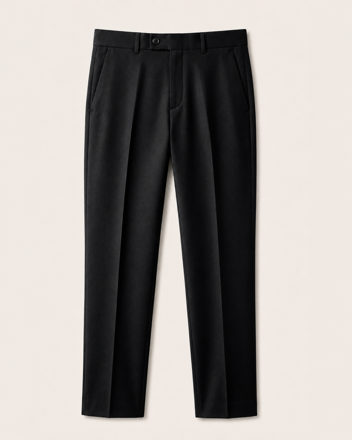 Traje Hombre  Slim Fit Tipo Paño con Coderas. negro paño