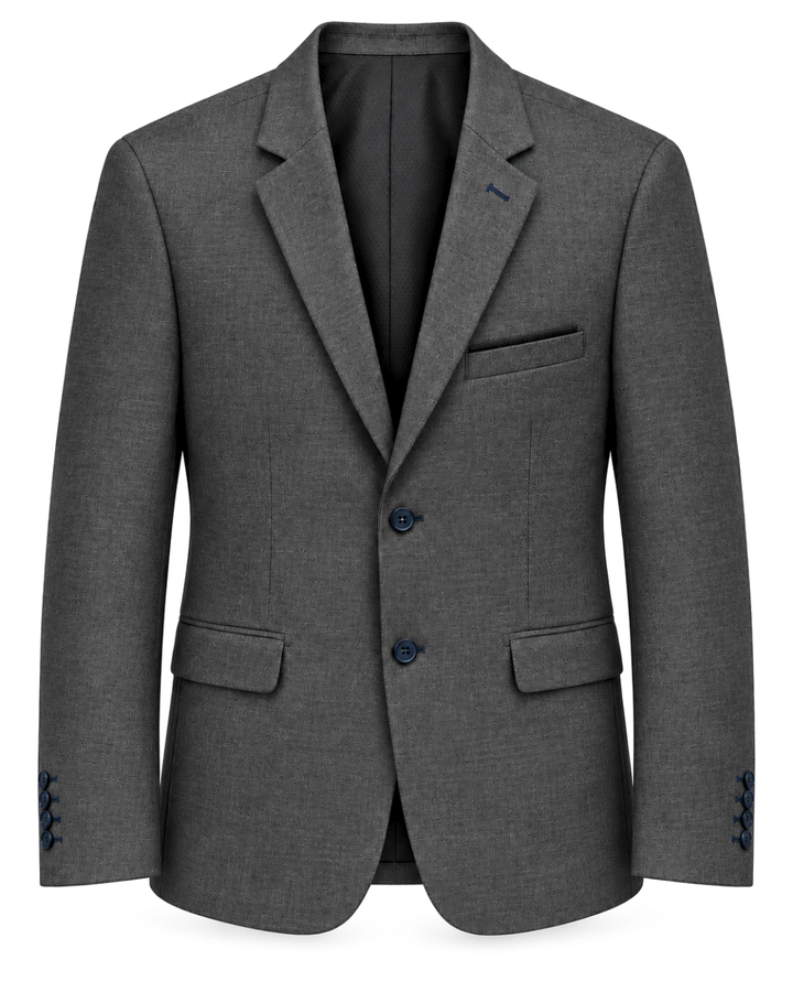 Traje Hombre Élite Tipo Paño Gris Oscuro Plata Texturizado