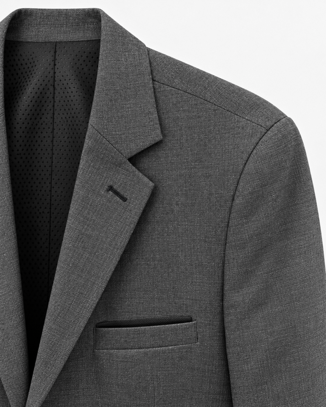 Traje Hombre Élite Tipo Paño Gris Oscuro Plata Texturizado